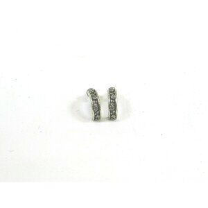 Silvertone Huggies Pierced Earrings Silver Tone 49492